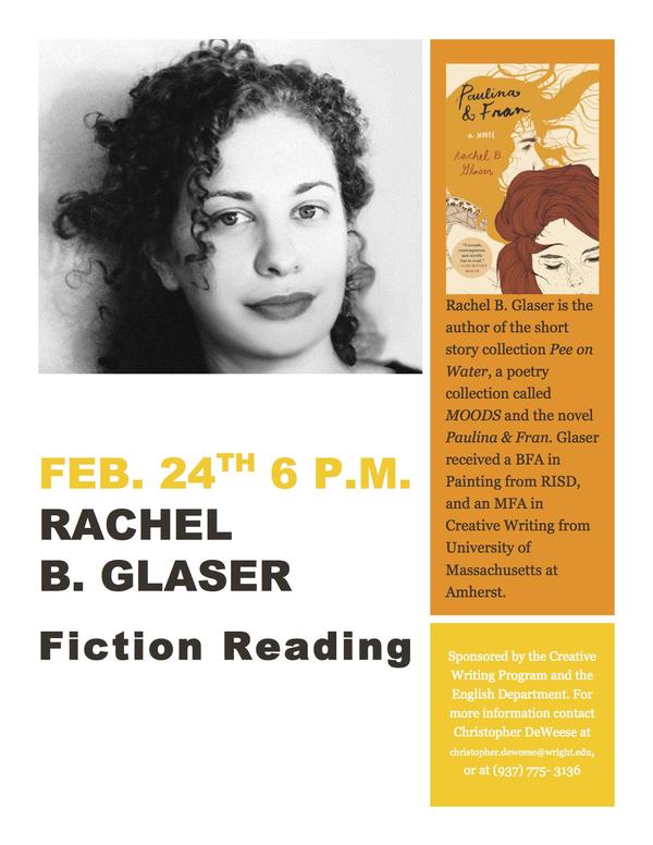 Visiting Writers Series: Rachel B Glaser | Wright State University